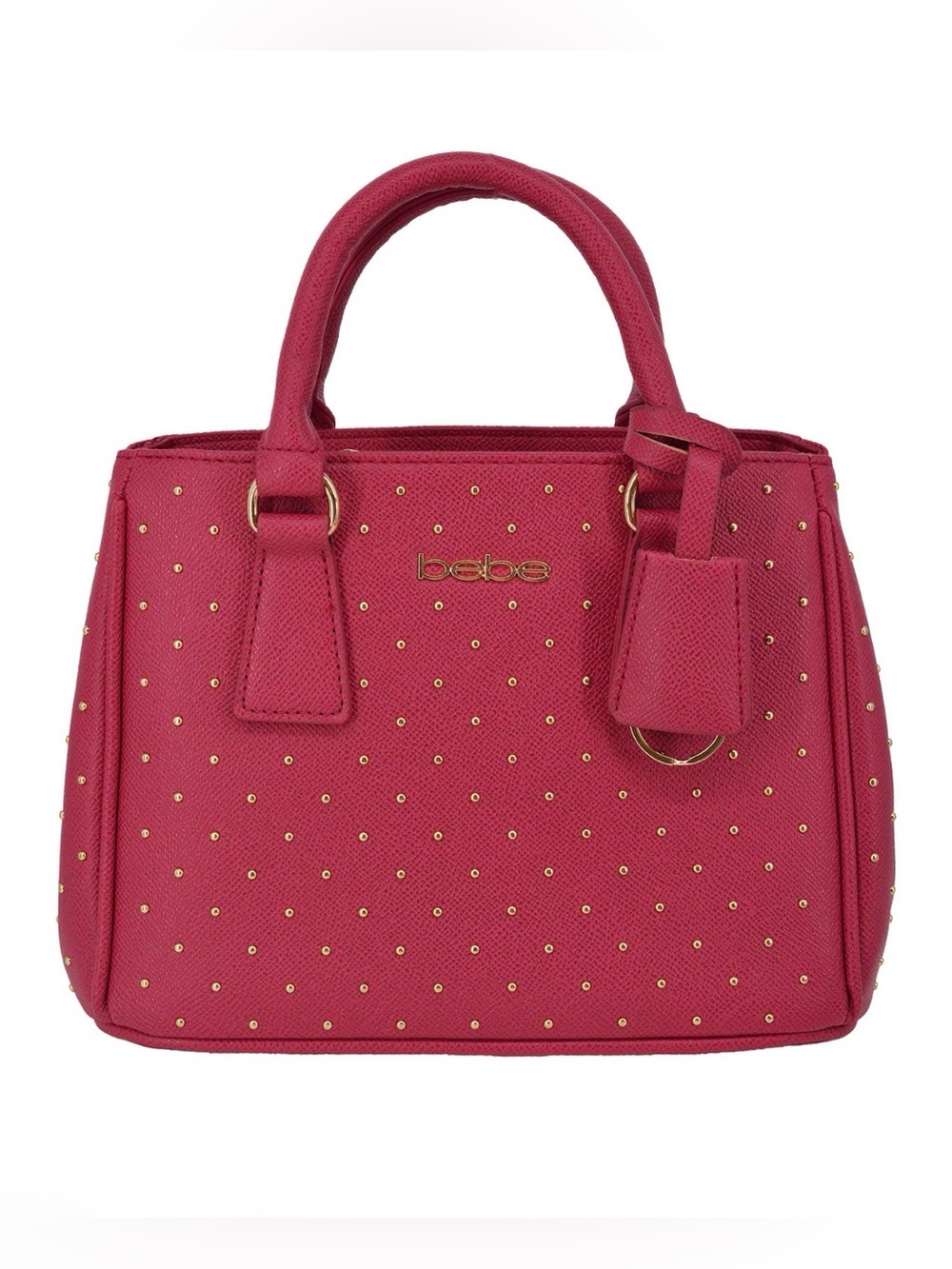 bebe Dark Pink Sagan Studded Top-Handle Satchel NWT